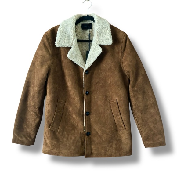 Rolla's Men's Old Mate Tan Sherpa Jacket NWT Size Medium